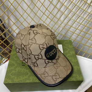 Replica Womens Hats Gucci Beige Jumbo GG Canvas Baseball Hat A190PP180 AA188028