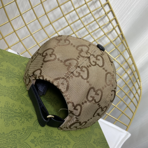 Replica Womens Hats Gucci Beige Jumbo GG Canvas Baseball Hat A190PP180 AA188028