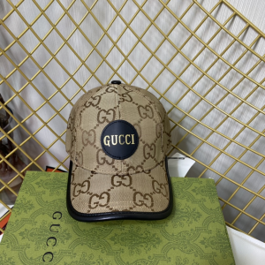 Replica Womens Hats Gucci Beige Jumbo GG Canvas Baseball Hat A190PP180 AA188028