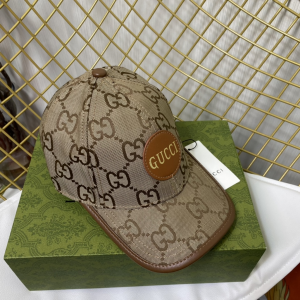 Replica Womens Hats Gucci Beige Jumbo GG Canvas Baseball Hat A190PP180 AA188029