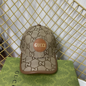Replica Womens Hats Gucci Beige Jumbo GG Canvas Baseball Hat A190PP180 AA188029