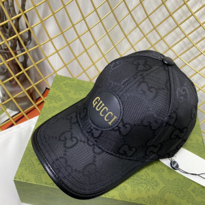 Gucci Black GG Canvas Baseball Hat 