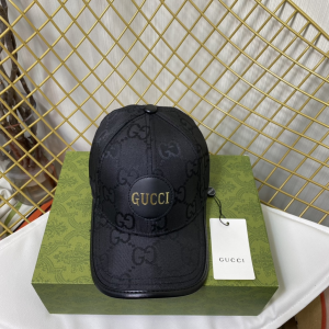 Replica Womens Hats Gucci Black GG Canvas Baseball Hat A190PP180 AA188027