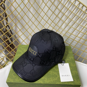 Replica Womens Hats Gucci Black GG Canvas Baseball Hat A190PP180 AA188027
