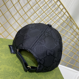 Replica Womens Hats Gucci Black GG Canvas Baseball Hat A190PP180 AA188027