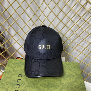 Replica Womens Hats Gucci Black GG Canvas Baseball Hat A190PP180 AA188027
