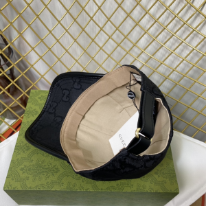 Replica Womens Hats Gucci Black GG Canvas Baseball Hat A190PP180 AA188027