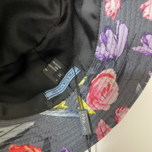 Replica Womens Hats Prada Black Nylon Bucket Hat with Flowers A190PP180 AA188026