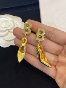 Balenciaga Gold Girl Shoe Earrings 