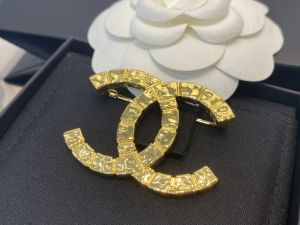 Chanel Gold CC Logo Brooch 