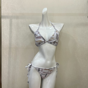 Chanel Monogram Logo White Bikini Swimsuit 