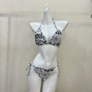 Chanel Monogram Logo White Bikini Swimsuit 
