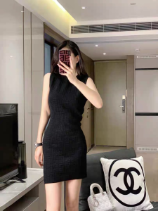 Replica Womens Clothing Fendi FF Embossed Sleeveless Minidress SML A228PP580 AA188408