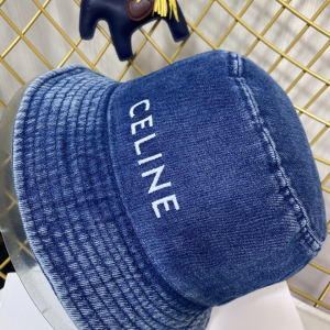 Replica Womens Hats Celine Logo Blue Denim Bucket Hat A190PP180 AA188405