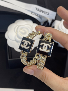 Chanel CC Lion Gold Open Cut Earrings 