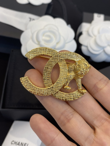 Chanel Gold CC Lion Brooch 