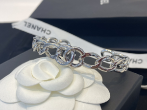 Chanel Silver CC Logo Link Bracelets 