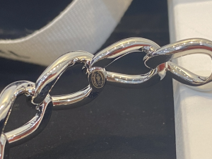 Replica Womens Jewelry Chanel Silver CC Logo Link Bracelets A39PP180 AA188123