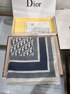 Replica Womens Scarf Dior Blue Dior Oblique Silk Scarf 140x140CM A190PP280 AA188391