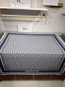 Replica Womens Scarf Dior Blue Dior Oblique Silk Scarf 140x140CM A190PP280 AA188391