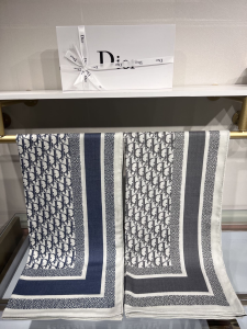 Replica Womens Scarf Dior Blue Dior Oblique Silk Scarf 140x140CM A190PP280 AA188391