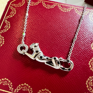 Replica Womens Jewelry Cartier Panthere de Cartier Necklace Silver A62PP380 AA188431