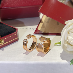 Cartier Rose Gold Diamonds Rings 