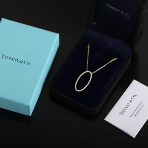 Replica Womens Jewelry Tiffany Diamonds Round Pendant Necklace A205PP280 AA188570