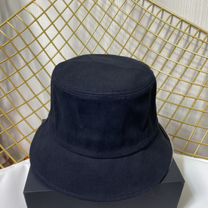 Replica Womens Hats Chanel CC Logo Black Cotton Bucket Cap Hat A190PP180 AA188776