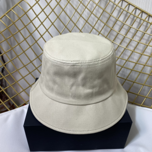 Replica Womens Hats Chanel CC Logo Off White Cotton Bucket Cap Hat A190PP180 AA188775