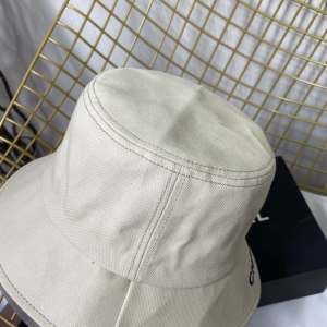 Replica Womens Hats Chanel CC Logo Off White Cotton Bucket Cap Hat A190PP180 AA188775