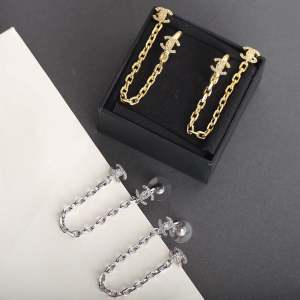Chanel 2022 Crystals CC Chain Earrings 