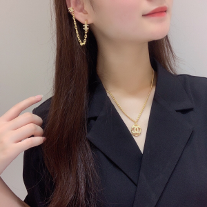 Replica Womens Jewelry Chanel 2022 Crystals CC Chain Earrings A39PP180 AA188819