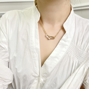 Replica Womens Jewelry Tiffany Hardwear Double Link Pendant Necklace A62PP280 AA188820