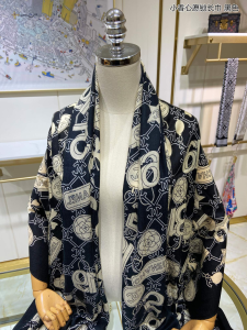 Replica Womens Scarf Chanel Black Cashmere Silk Scarf 110x200CM A151PP280 AA188878