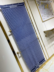 Dior Oblique Blue Cashmere Silk Scarf 
