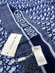 Replica Womens Scarf Dior Oblique Blue Cashmere Silk Scarf 70x200CM A151PP280 AA188870