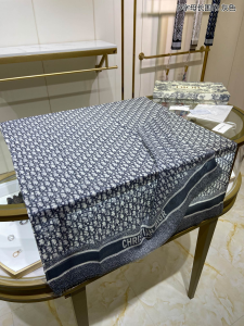 Replica Womens Scarf Dior Oblique Gray Cashmere Silk Scarf 70x200CM A151PP280 AA188868