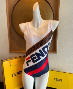 Fendi FF Logo Cotton Swimsuit Bikini 