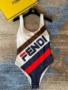Replica Free Gift Fendi FF Logo Cotton Swimsuit Bikini SML A123PP105 AA189106