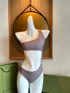 Gucci Beige GG Cotton Swimsuit Bikini 