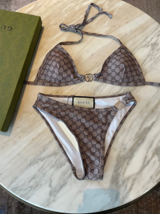 Replica Free Gift Gucci Beige GG Cotton Swimsuit Bikini SML A123PP105 AA189105