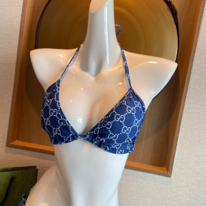 Replica Free Gift Gucci Blue GG Cotton Swimsuit Bikini SML A123PP105 AA189101
