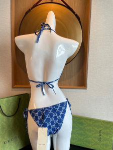 Replica Free Gift Gucci Blue GG Cotton Swimsuit Bikini SML A123PP105 AA189101