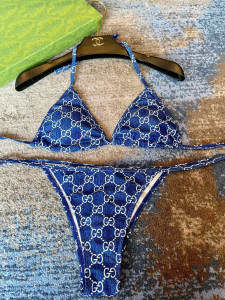 Replica Free Gift Gucci Blue GG Cotton Swimsuit Bikini SML A123PP105 AA189101
