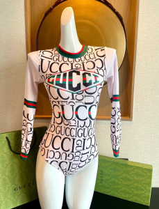 Gucci Logo Cotton Swimsuit Bikini 