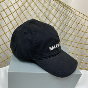 Replica Womens Hats Balenciaga Black Cotton Baseball Cap Hat A190PP180 AA189144