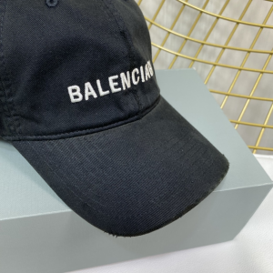 Replica Womens Hats Balenciaga Black Cotton Baseball Cap Hat A190PP180 AA189144