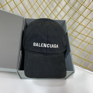 Replica Womens Hats Balenciaga Black Cotton Baseball Cap Hat A190PP180 AA189144