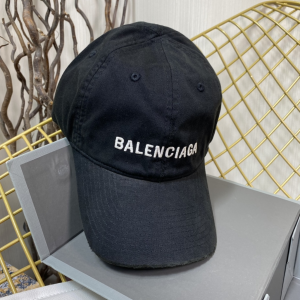 Replica Womens Hats Balenciaga Black Cotton Baseball Cap Hat A190PP180 AA189144
